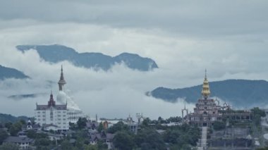 High angle view beautiful sky at sunrise above the island..scenery bright sky at Rawai beach Phuket Thailand..4k stock footage video in travel concept. island view background.