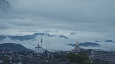 High angle view beautiful sky at sunrise above the island..scenery bright sky at Rawai beach Phuket Thailand..4k stock footage video in travel concept. island view background.