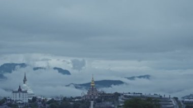High angle view beautiful sky at sunrise above the island..scenery bright sky at Rawai beach Phuket Thailand..4k stock footage video in travel concept. island view background.