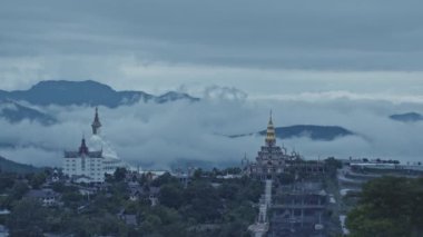 High angle view beautiful sky at sunrise above the island..scenery bright sky at Rawai beach Phuket Thailand..4k stock footage video in travel concept. island view background.