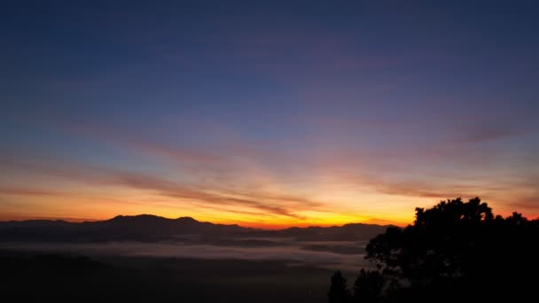 Aerial View Beautiful Sunrise Horizon Mountain Range Phang Nga Thailand — Stockvideo