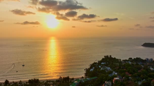 Vue Panoramique Aérienne Beau Ciel Sur Mer Trois Plages Point — Video