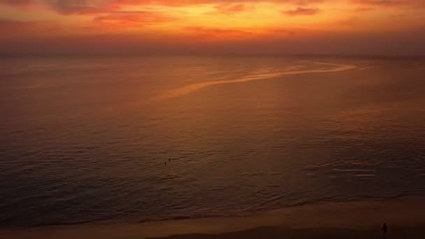Blick Aus Der Luft Auf Den Atemberaubenden Sonnenuntergang Meer Szene — Stockvideo