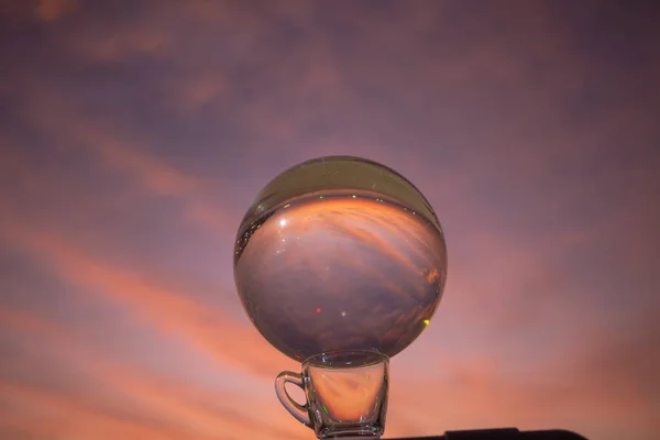 View Colorful Nature Sunset Crystal Ball — Stock Photo, Image