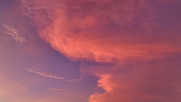 Vista Aerea Splendida Cielo Rosa Mare Crepuscolo Scena Luce Rossa — Video Stock