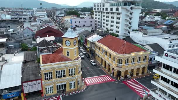 Phuket Tayland Nisan 2023 Phuket Şehrinin Simgelerinden Biri Olan Saat — Stok video