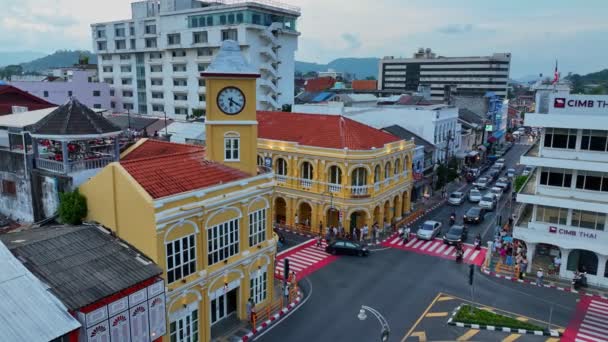 Phuket Tayland Nisan 2023 Phuket Popüler Tarihi Simgelerinin Havadan Görünüşü — Stok video