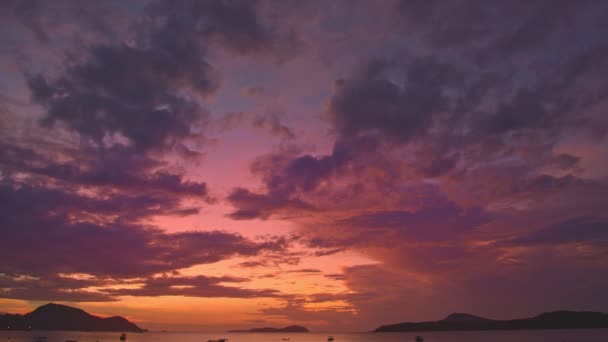 Величественный Пейзаж Заката Восхода Солнца Удивительный Свет Природы Удивительное Облако — стоковое видео