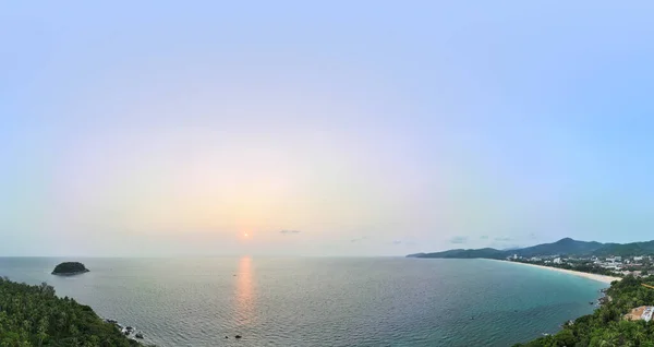 Panorama Lotu Ptaka Krajobrazy Turkusowe Morze Plażach Kata Karon Phuket — Zdjęcie stockowe