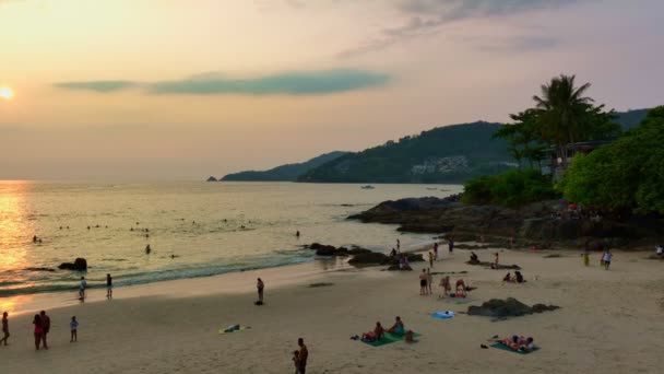 Cenário Por Sol Patong Beach Phuket Costumava Ser Dos Principais — Vídeo de Stock