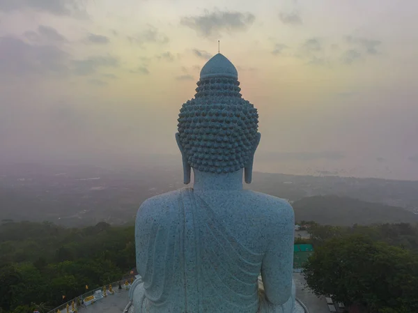 Widok Lotu Ptaka Piękny Wschód Słońca Phuket Duży Budda Wzgórzu — Zdjęcie stockowe