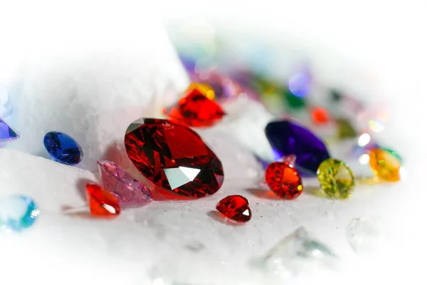 Fordítás Kirakat Val Havazik Háttér Színes Gyémántok — Stock Fotó