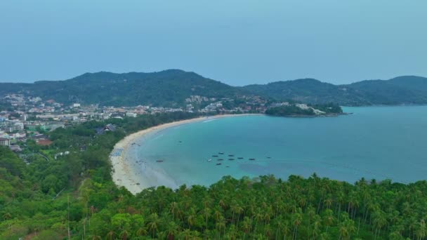 Vista Aérea Del Mar Azul Phuket Fondo Naturaleza Perfecta — Vídeos de Stock