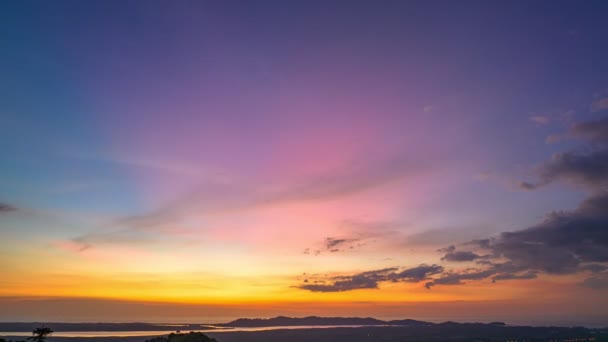 Czas Upływa Pięknego Zachodu Słońca Nad Wyspą Majestatyczny Zachód Słońca — Wideo stockowe