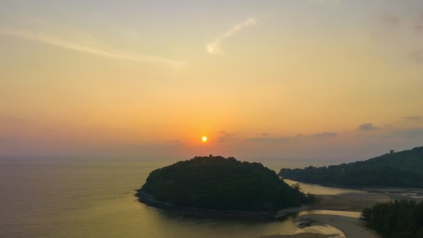 Hyperlapse Blick Fliegen Über Die Großen Treibsandbecken Sonnenuntergang Tropische Landschaft — Stockvideo