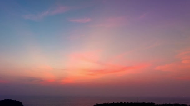 Авіаційний Гіперлапс Вигляд День Нічним Пейзажем Рожеве Світло Світить Небі — стокове відео