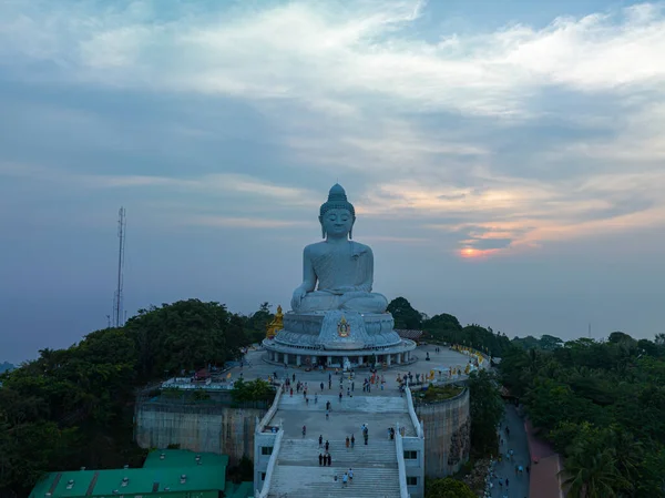 Вид Воздуха Пхукет Большой Будда Красивом Закате — стоковое фото