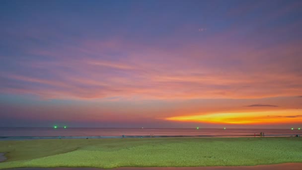 Время Дня Ночи Ошеломляющий Закат Море Свете Солнца Сцена Цветного — стоковое видео