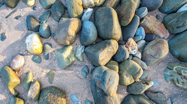 Incredibile Vedere Sulla Spiaggia Piena Rocce Rotonde Invece Sabbia Rocce — Foto Stock