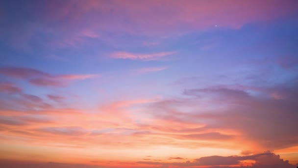 Vista Aérea Nuvem Azul Céu Doce Pôr Sol Cena Romântico — Vídeo de Stock