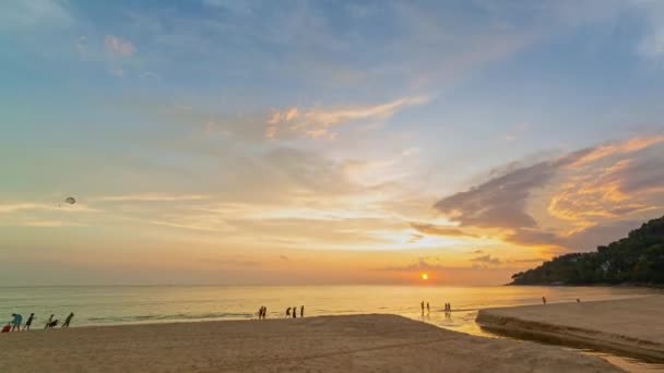 Time Lapse Amazing Sky Sunset Ocean Karon Beach Phuket Imagine — Stock Video