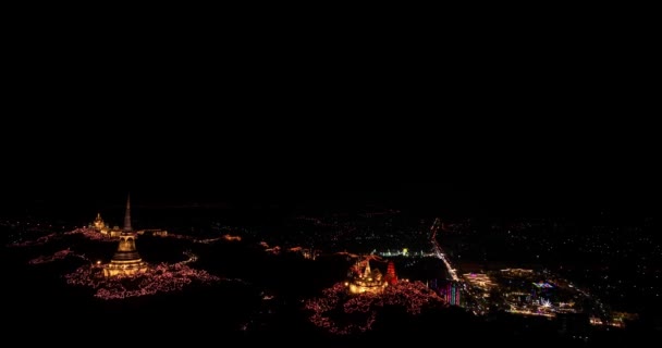 Aerial View Celebration Ancient City Thai History Illuminations Palace Built — Stock Video