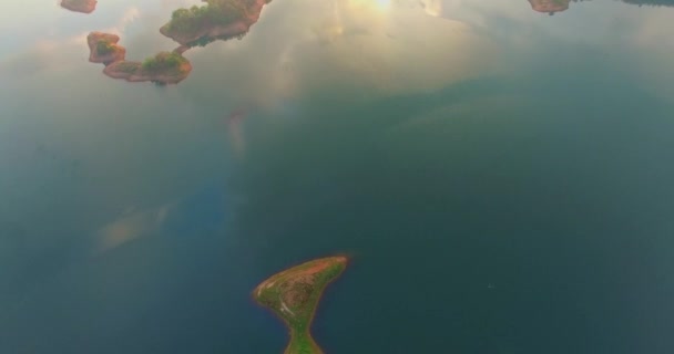 Luftaufnahme Reflexion Des Lichts Durch Die Wolke Bei Sonnenuntergang Pompeji — Stockvideo