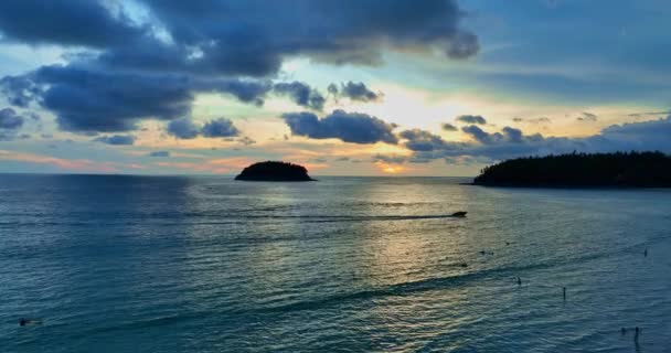 Медитація Океану Неба Величний Захід Сонця Або Схід Сонця Хмарний — стокове відео