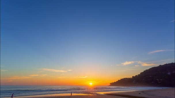 Zeitraffer Süßer Himmel Sonnenuntergang Über Dem Ozean Karon Strand Von — Stockvideo