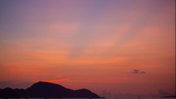 Himlen Ändrar Färg Vacker Solnedgång Thailand — Stockvideo