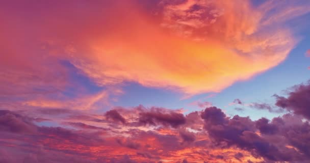 Вид Воздуха Сцена Красочного Романтического Неба Яркое Красочное Облачно Красивое — стоковое видео