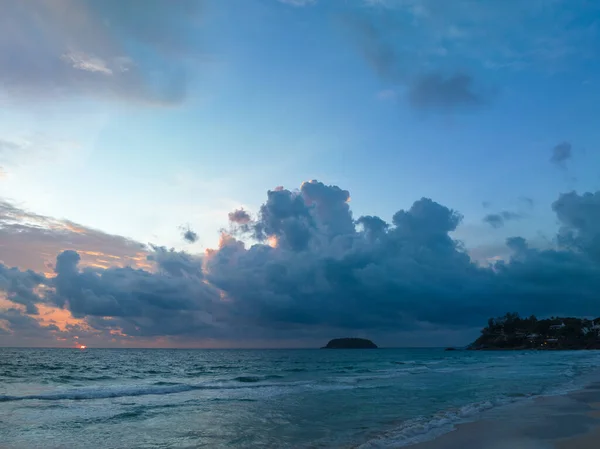 stock image aerial view scene romantic sunset at Kata Noi beach Phuket.