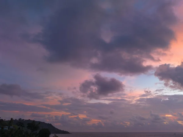 stock image aerial view scene romantic sunset at Kata Noi beach Phuket.