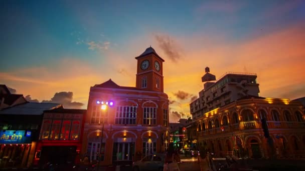 Verlichting Evenementen Oude Stad Decoraties Phuket Town Toeristen Aan Trekken — Stockvideo