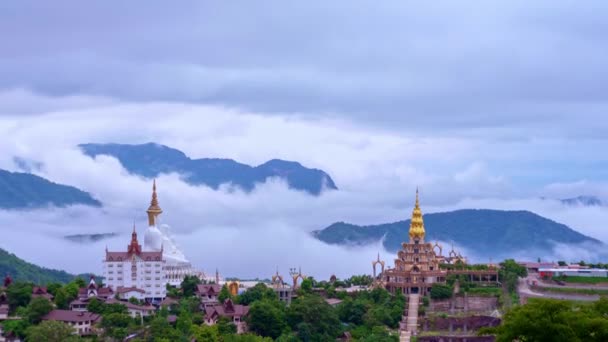 Időeltolódás Ülő Buddha Szobrok Khao Kho Dombon Gyönyörű Mérföldkő Híres — Stock videók