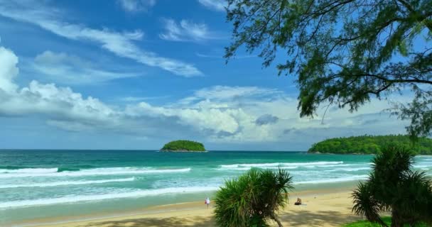 Luftaufnahme Phuket Strand Meer Sand Und Himmel Landschaft Blick Auf — Stockvideo