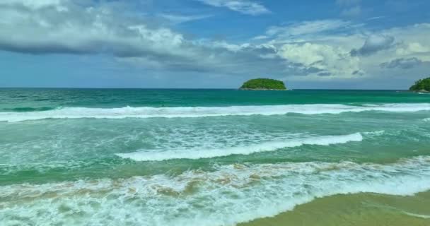 Vanuit Lucht Phuket Strand Zee Zand Lucht Landschap Uitzicht Zee — Stockvideo