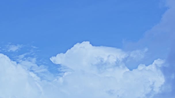 Ragyogó Kék Volt Fehér Felhőkkel Tarkítva Amelyek Kecsesen Mozogtak Horizonton — Stock videók