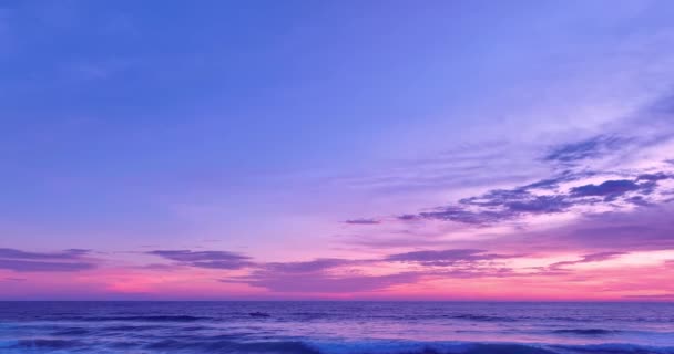 Csodálatos Rózsaszín Fény Ragyog Tengeri Szörfözés Karon Beach Phhuket Gyönyörű — Stock videók