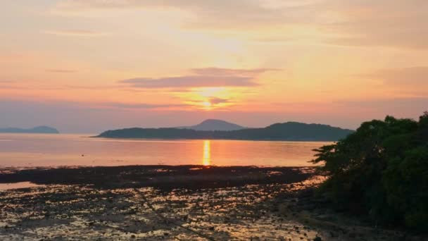Time Lapse Beautiful Sunset Island Majestic Sunset Sunrise Cloudscape Background — Stock Video