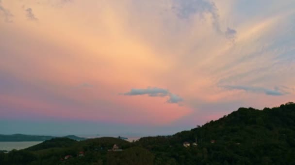 Небо Змінює Кольори Гарний Захід Сонця Таїланді — стокове відео