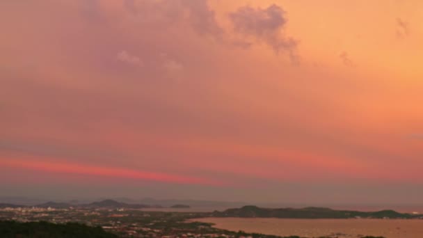 Lapso Tempo Belo Pôr Sol Sobre Ilha Majestoso Pôr Sol — Vídeo de Stock