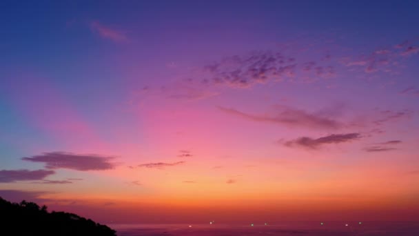 Vista Aérea Incrível Céu Rosa Pôr Sol Dramático Céu Dramático — Vídeo de Stock