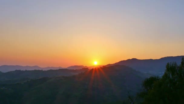 Aerial View Majestic Sunset Sunrise Landscape Amazing Light Nature Cloudscape — Stock Video