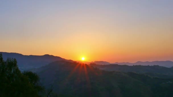 Aerial View Majestic Sunset Sunrise Landscape Amazing Light Nature Cloudscape — Stock Video