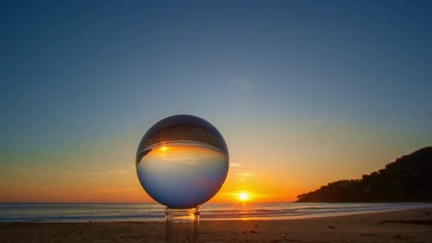 Time Lapse Beautiful Tropical Sky Crystal Ball — Stock Video