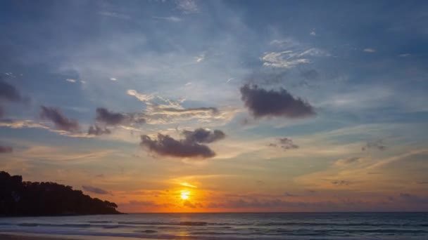 Meditace Oceánů Pozadí Oblohy Majestátní Západ Slunce Nebo Východ Slunce — Stock video