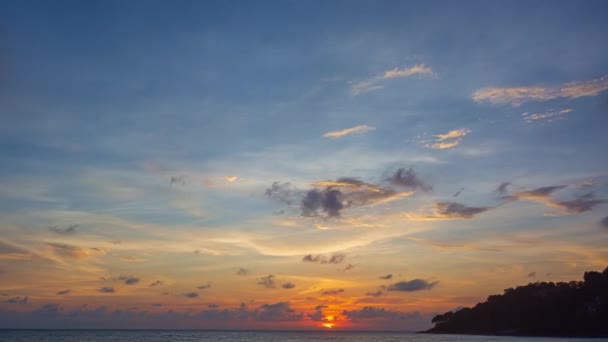 Медитация Океана Неба Фон Величественный Закат Облачный Фон Восхода Солнца — стоковое видео