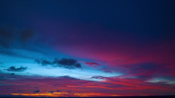 Aerial Hyperlapse View Sunset Landscape Amazing Pink Light Nature Cloudscape — Stock Video