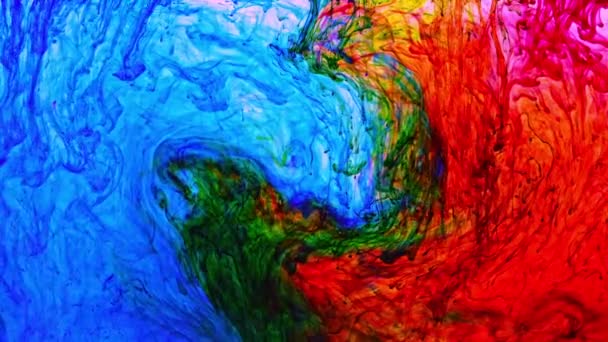 色彩艳丽的水彩斑斓的奇迹 它改变了形状 混合了各种颜色 水彩画的独特之处在于它能够混合和混合各种颜色 从而创造出美丽而微妙的效果 彩色背景 — 图库视频影像